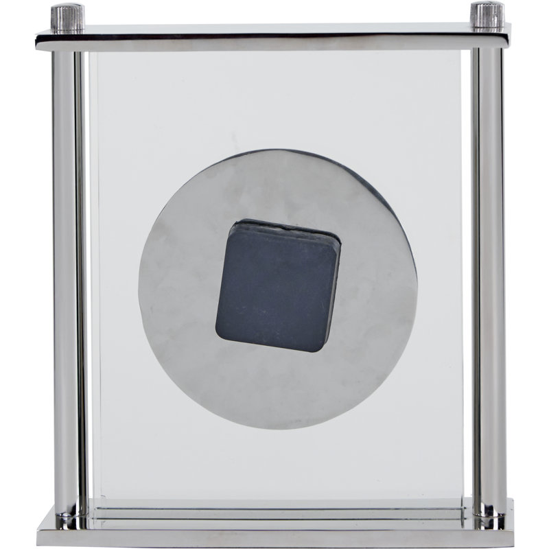 Roman Numeral Metal Electric Tabletop Clock, Silver