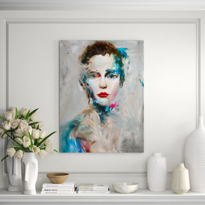 Neon Portrait III Print by Samuel Kane, 24" H x 32" W x 1.5" D, Glass Coat