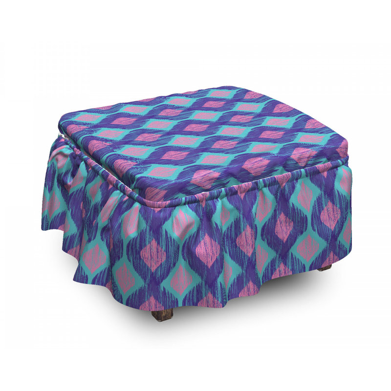 Housse pour repose-pieds tribal abstract ogee shapes