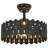 Katia 17.7" Modern Black Ceiling Fan With Light, Reverse 6 Speeds Dimmable and Remote Included