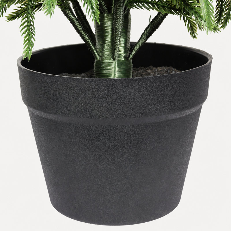 4FT Artificial Real Touch Norfolk Pine Tree 2-Piece Set with Potted Bases