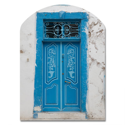 Vintage Door in Tunesia - Vintage Asymmetrical Wall Art - Arch Shape
