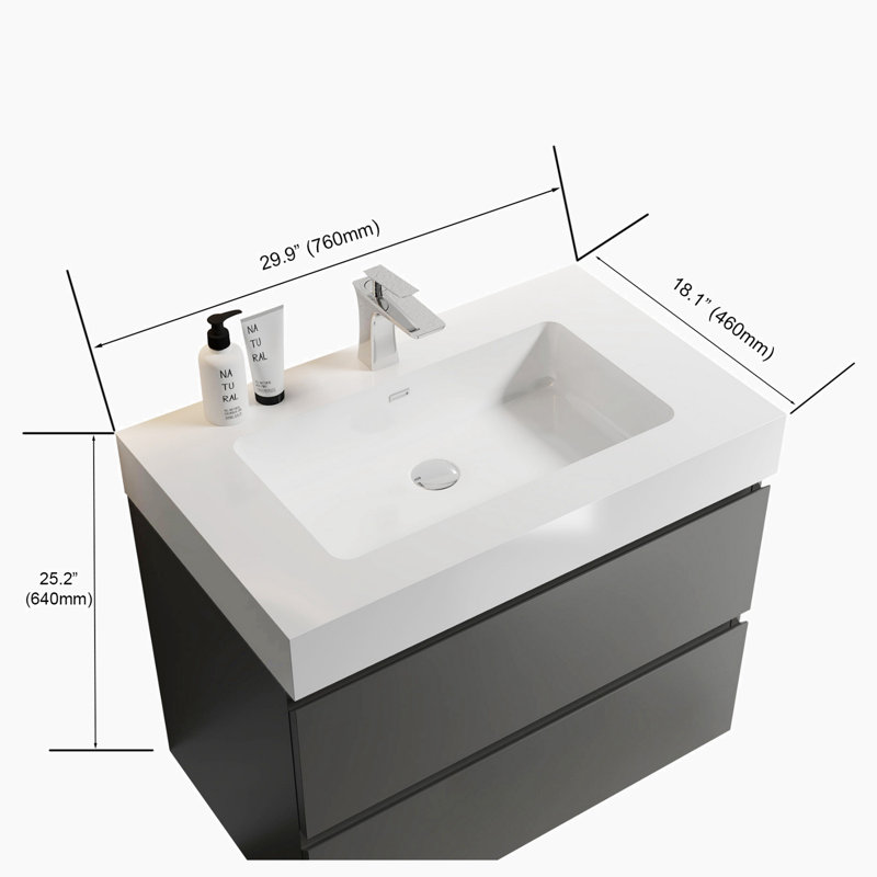 Meuble-lavabo simple l 30 po x P 18 po x H 25 po
