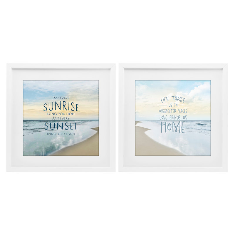 Beautiful Beach Inspirations, ensemble de 2 reproductions encadrées sous verre, design par Natalie Carpentieri