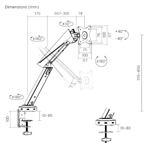 TygerClaw Desk Mount