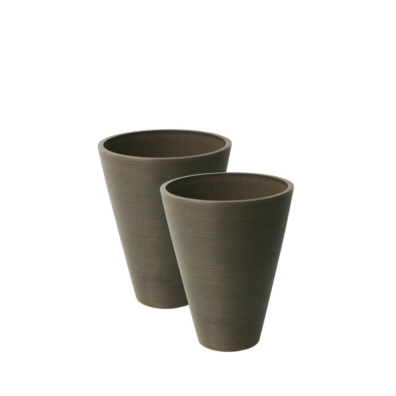 Ensemble de pots à fleurs en tai, Chocolat, H 14 po x l 11,4 po x P 11,4 po