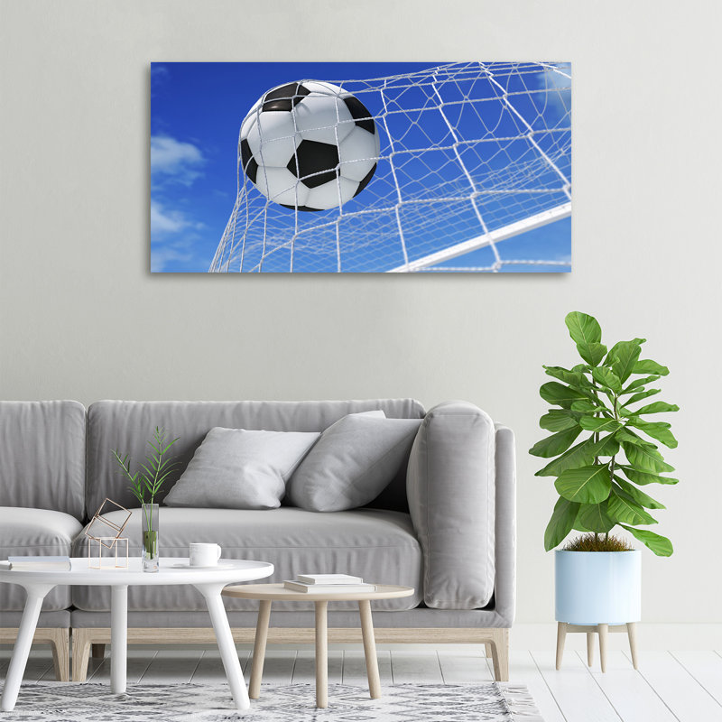Ball in the Goal 1 Piece Wrapped Canvas Wall Art