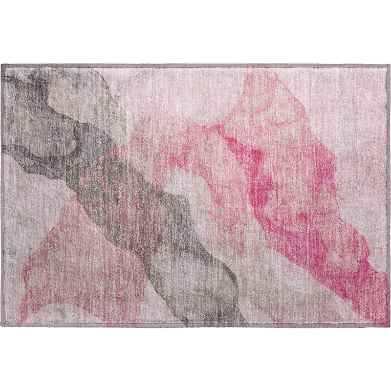 Premium Machine Washable Mayfield AMF2109 Abstract Rug, 1'8" x 2'6", Blush