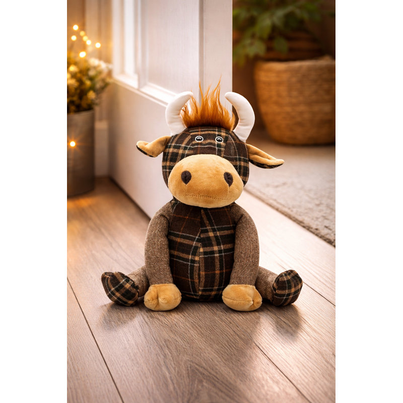 Ball Highland Cow Fabric Floor Door Stop
