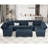 Wylodene 143'' U-Shaped Modular Velvet Sectional Upholstered Storage Sofa-1833419165