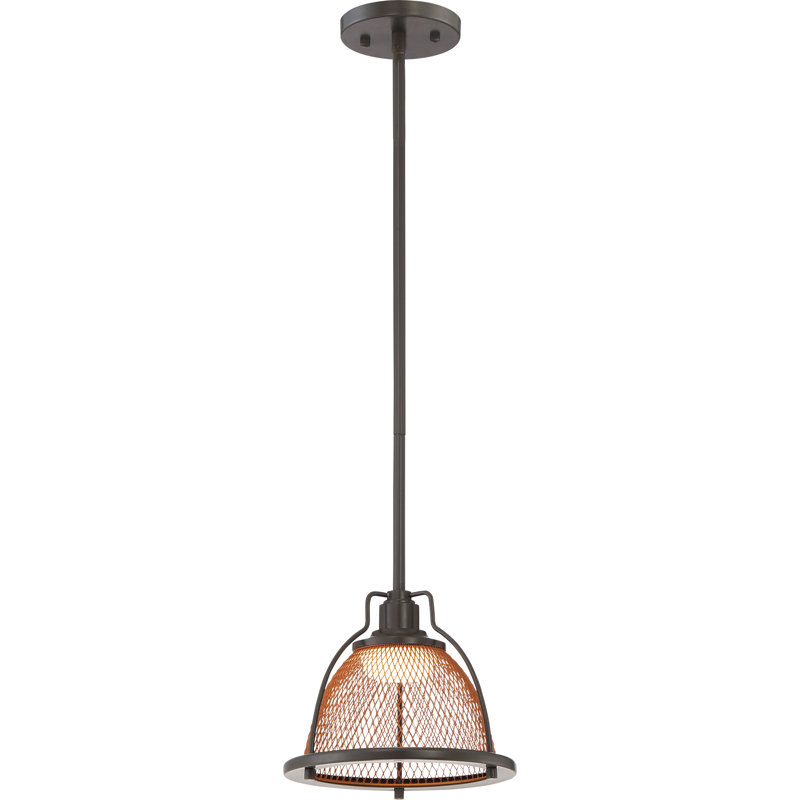 Aadhyan 1 - Light LED Single Pendant, Dark Bronze/Copper