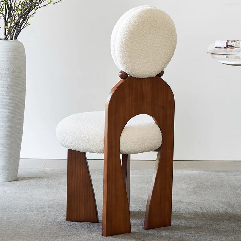 Chaise d'appoint blanche à dossier solide (ensemble de 2)