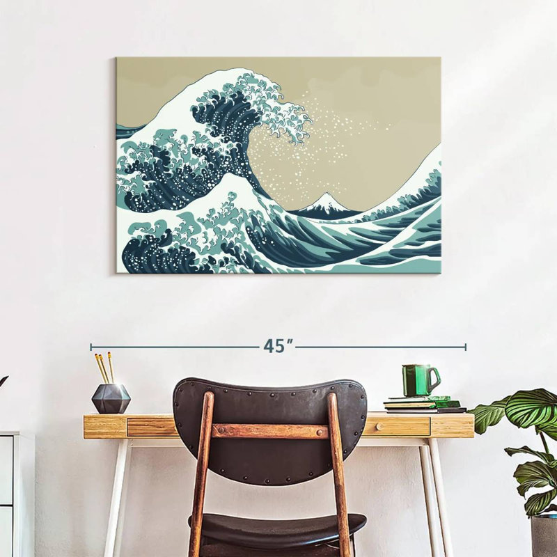 Grande vague japonaise Gillard, H 26 po x l 39 po