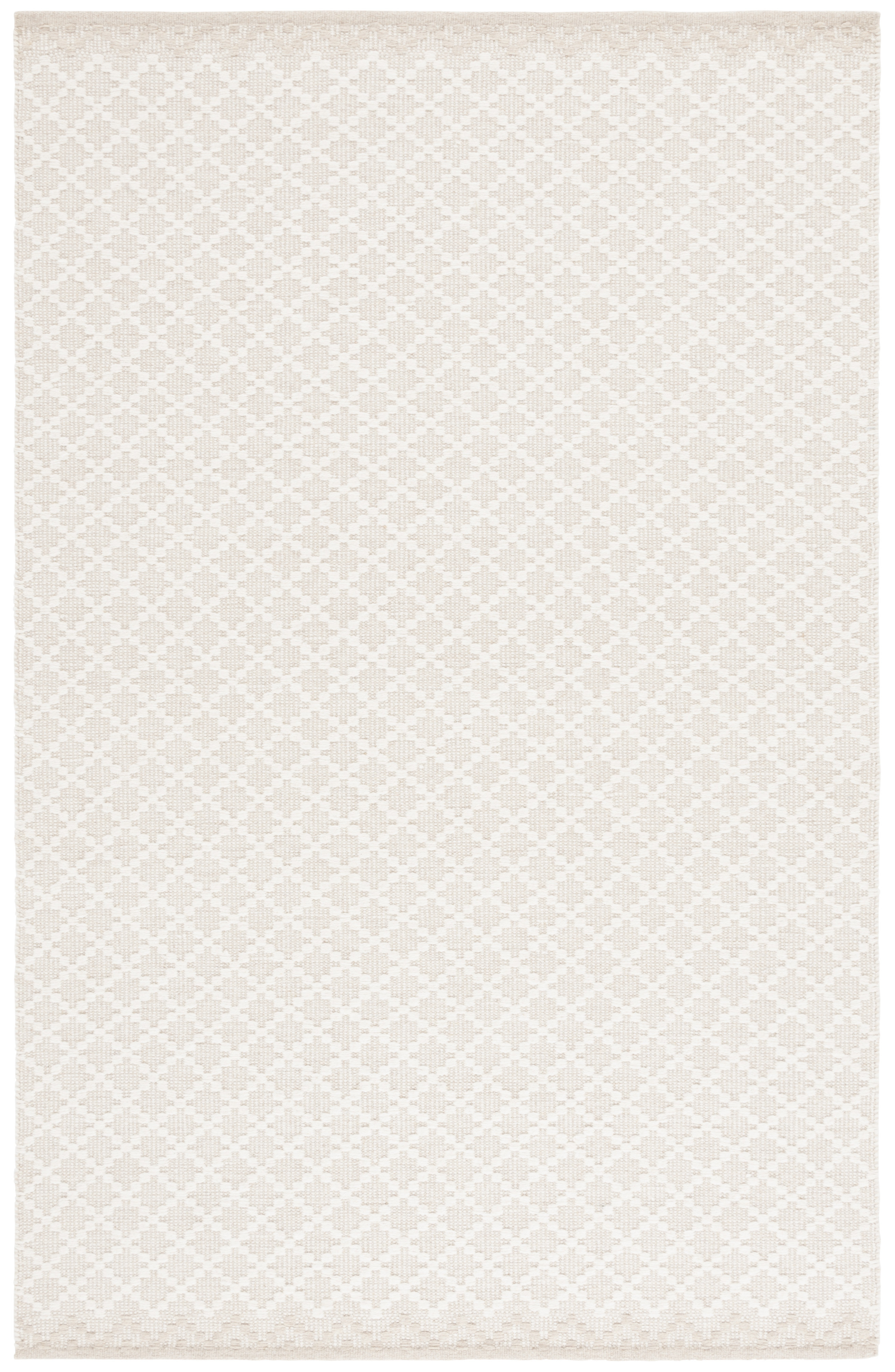Northport Hand Woven Wool/Cotton Geometric Rug in Ivory/Beige