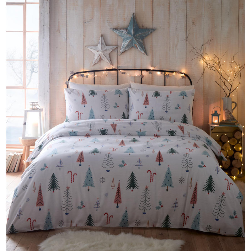 Alpine Forest Duvet Cover Set Cotton Duvet Cover Set with Pillowcases Included, Double Duvet Cover + 1 Pillowcase