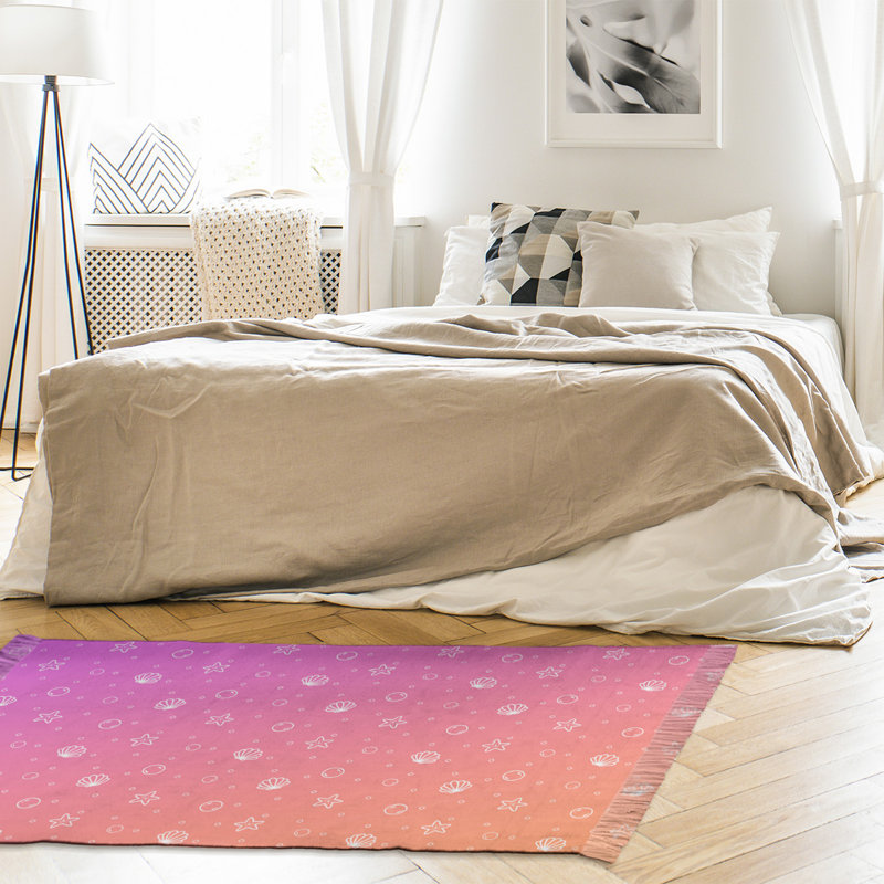 Tapis de zone rose/orange coquillage Mcguigan, Non