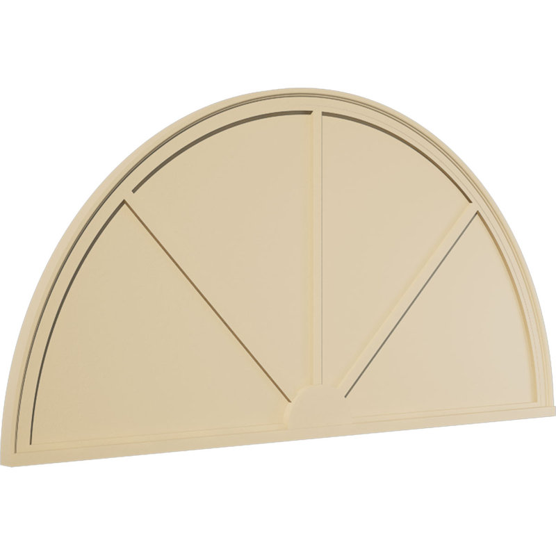 Demi-rond signature fronton en uréthane, brun clair apprêté, 64 po x 32 po x 2 po, Aucune, 3 rayons
