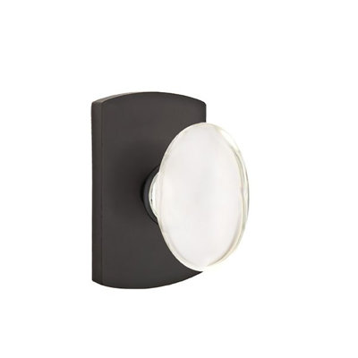 Ensemble de boutons d'intimité Emtek avec rosette n ° 4 et bouton en verre Hampton
