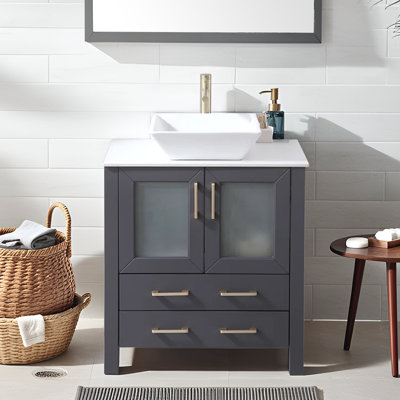 Meuble-lavabo simple 30 po gris