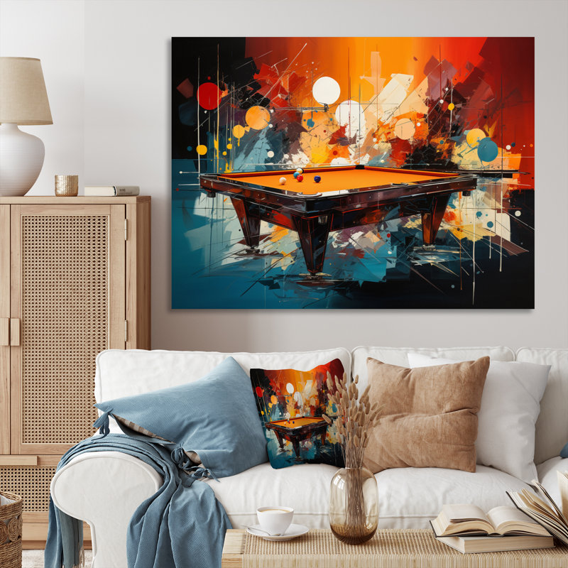 «Billard Vibrant Break II», reproduction sur toile, H 16 po x l 32 po x P 1 po, Toile tendue