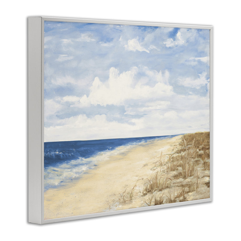 Calm Beach, art de la giclée par Julie DeRice, Giclée encadrée blanc bord de mer, H 11 po x l 14 po