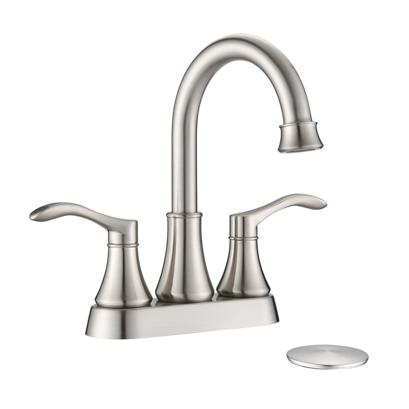 Robinet de salle de bain à centre, Nickel brossé
