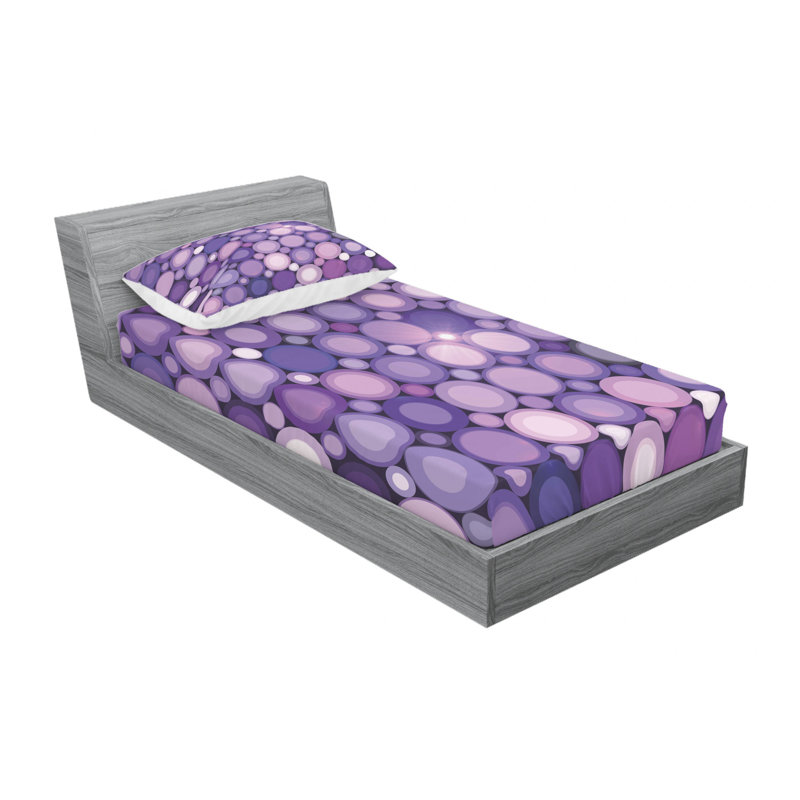 Microfiber Geometric Sheet Set, Twin XL Sheet Set with Fitted Sheet