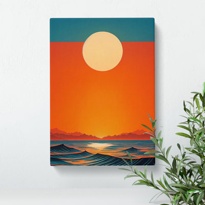 Wild Ocean Sunset Abstract - Wrapped Canvas