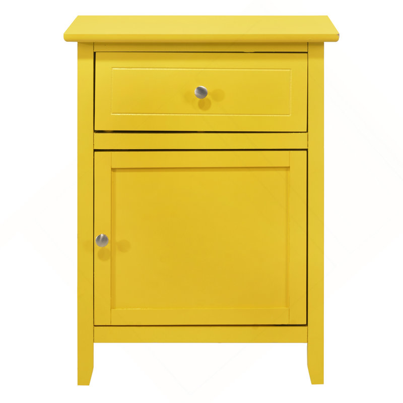 Glory Furniture Izzy 1 Drawer /1 Door Nightstand , Yellow