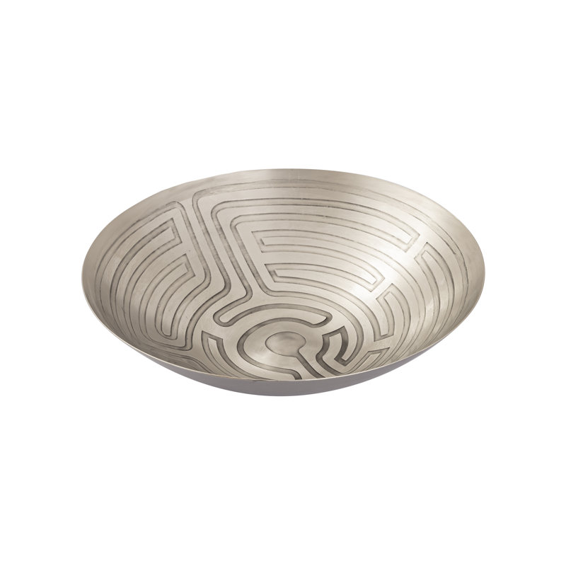 Ensemble de 3 bols gravés Maze, Antique Nickel