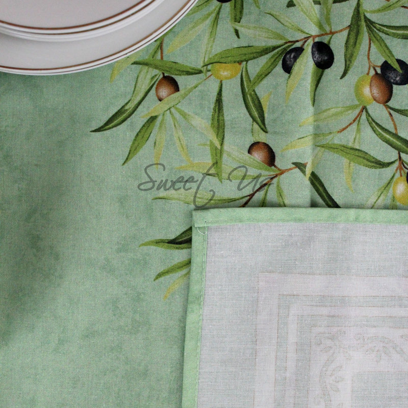 Bonnetsville Floral 100% Cotton Tablecloth, 1, Green