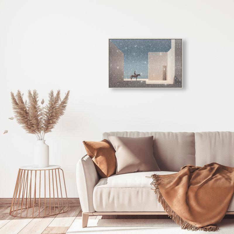 Lone Equestrian I Print by Oliver Gal, 21"H x 31"W, Silver Floater Frame