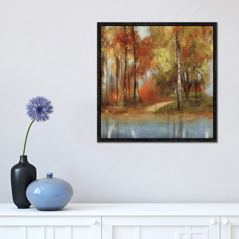 Indian Summer by Allison Pearce - Painting on Canvas, Black Framed Canvas, 45.72 cm H x 45.72 cm W