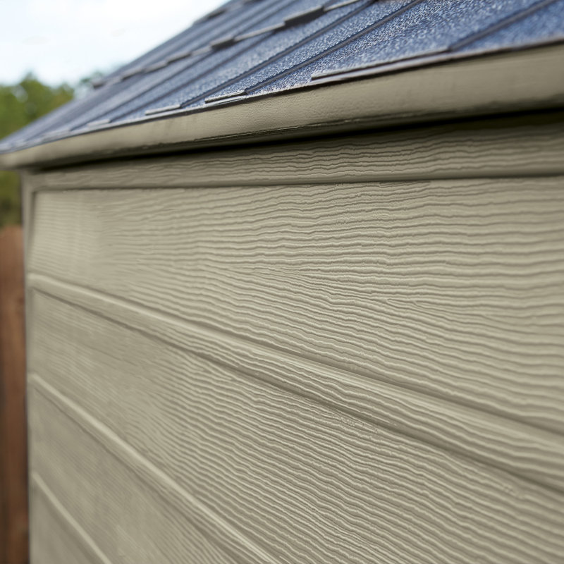Tan Resin Outdoor Storage Shed with Windows, 7 ft. x 7 ft.