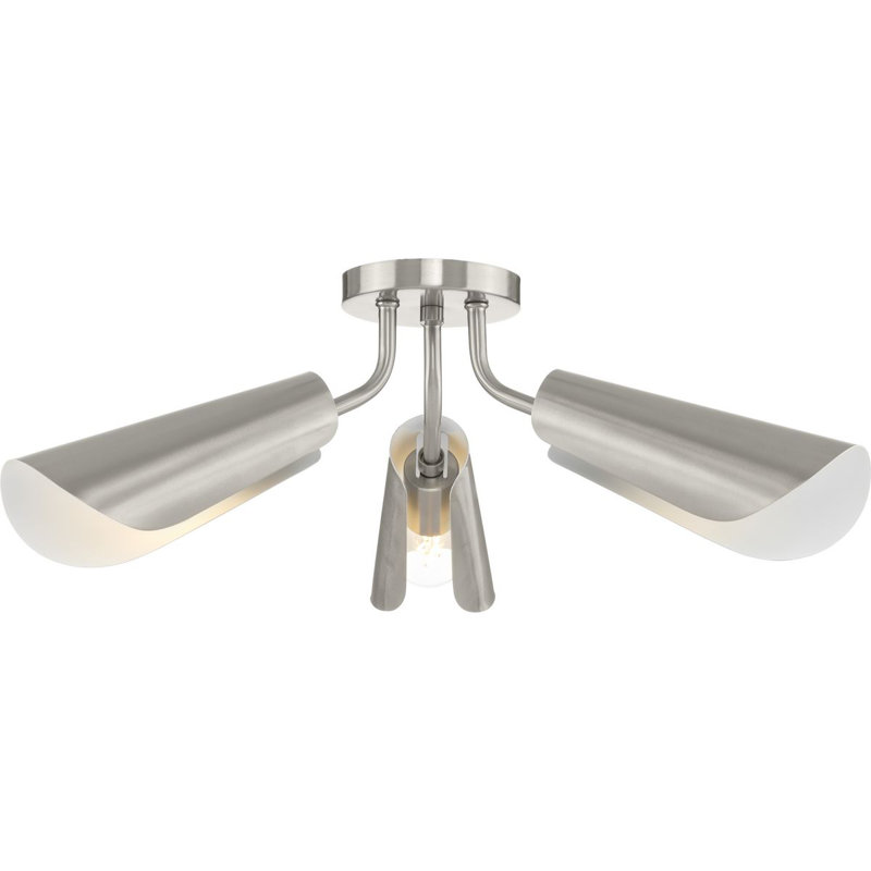Dannelle Semi Flush Mount, Brushed Nickel