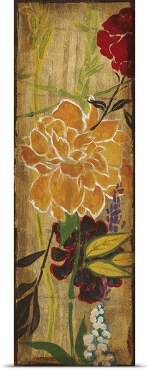 «Vivid Bouquet II» par Liz Jardine, reproduction d'art, H 36 po x l 12 po x P 1,5 po, Toile