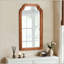 Miroir rectangulaire en bois massif avec coins arrondis en brun jaunâtre (24 x 36)-130055235-130055237