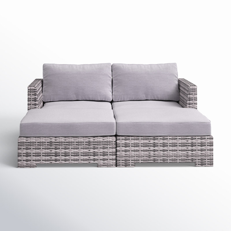 Canales 66'' High-Density Polyethylene (HDPE) Wicker Outdoor Patio Daybed