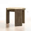 Table de bout ronde contemporaine avec finition en chêne et base de panneau impressionnante, largeur de 20 po, taille de produit 18 po Fascinant