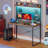 39''W LED Gaming Desk with Hutch and Pegboard, Computer Home Office desks with Power outlet and Shelf-1788366739