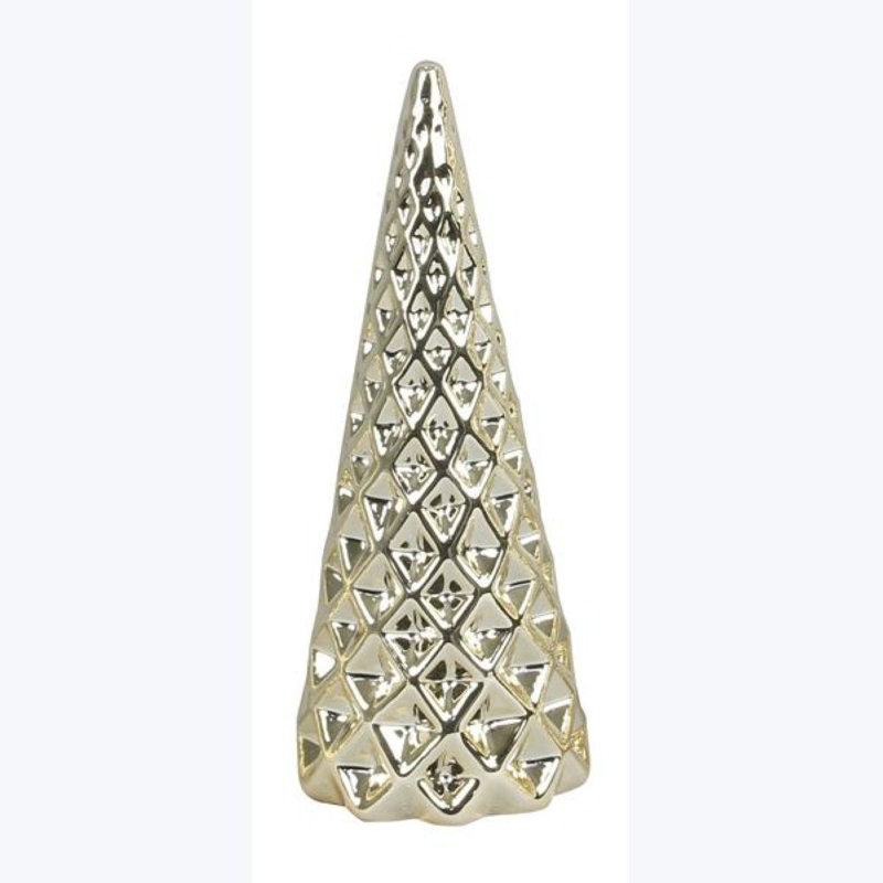 Ceramic Gold Christmas Tree-3 Pcs