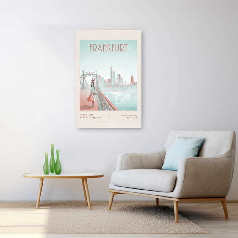 «Elegant Francfort Cityscape», impression sur toile, H 48 po x l 32 po