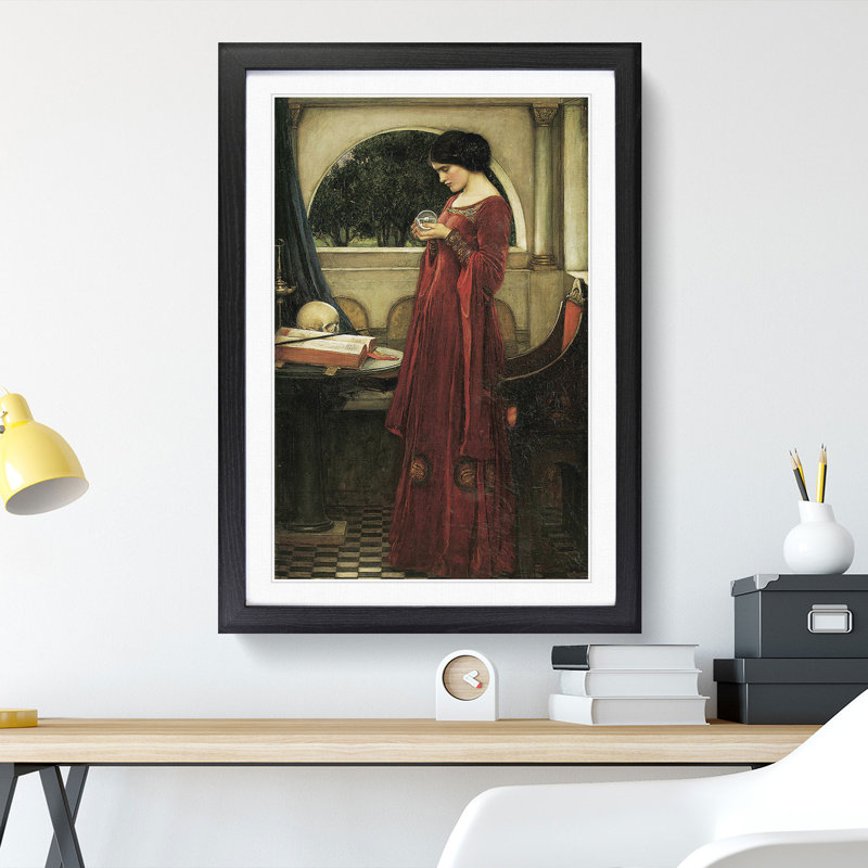 The Crystal Ball by John William Waterhouse - Framed Print, 65cm H x 48cm W x 2cm D, Black Framed