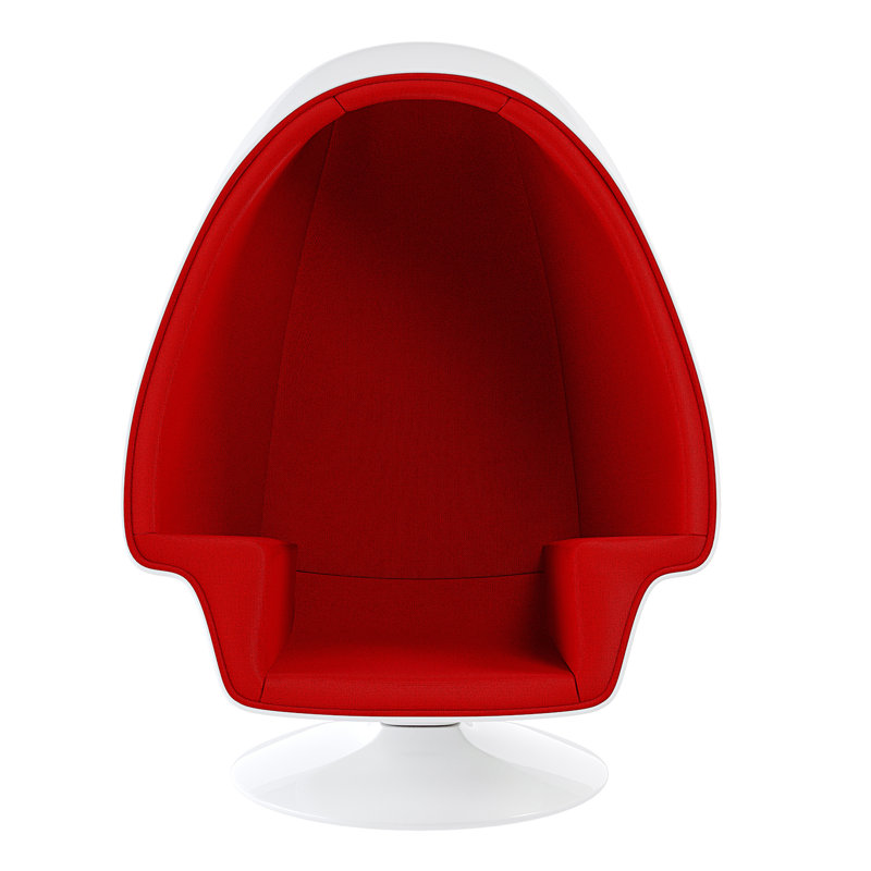 Modholic Alpha Egg Chair & Ottoman, Red, Red