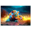 Neon Lion Abstract - No Frame Print on Canvas-2046838630