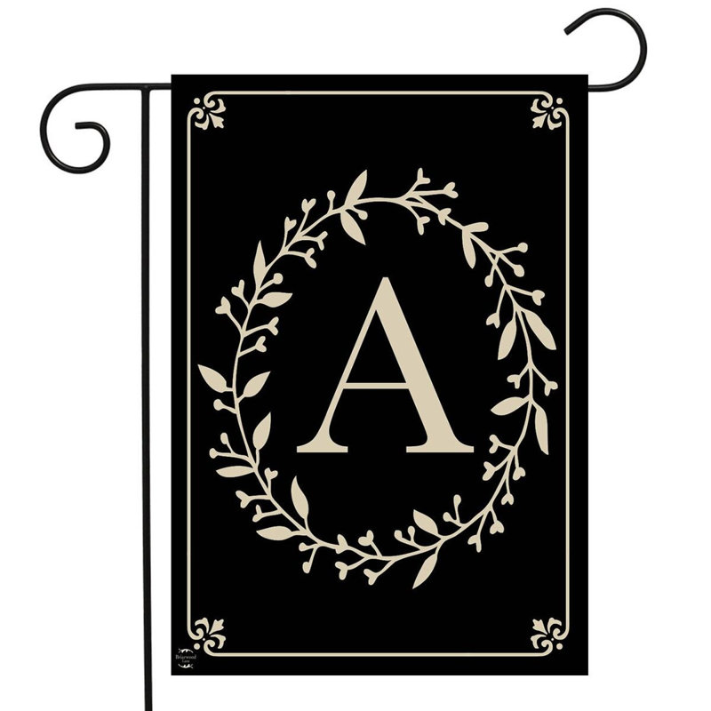 Drapeau de jardin Briarwood Lane, monogramme classique, lettre A