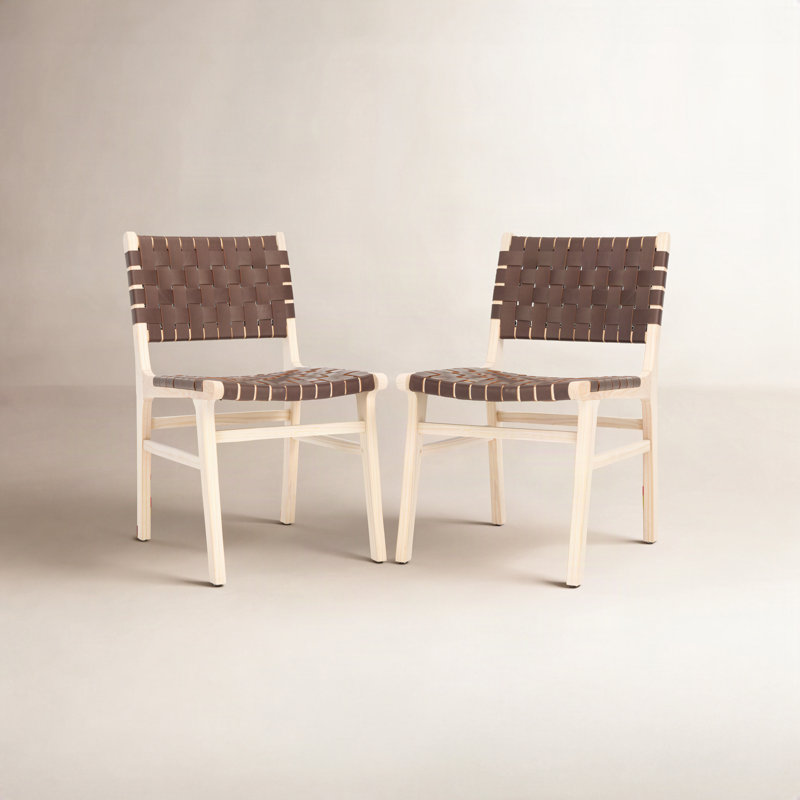 Chaise d'appoint en cuir Alston, Cognac / naturel clair