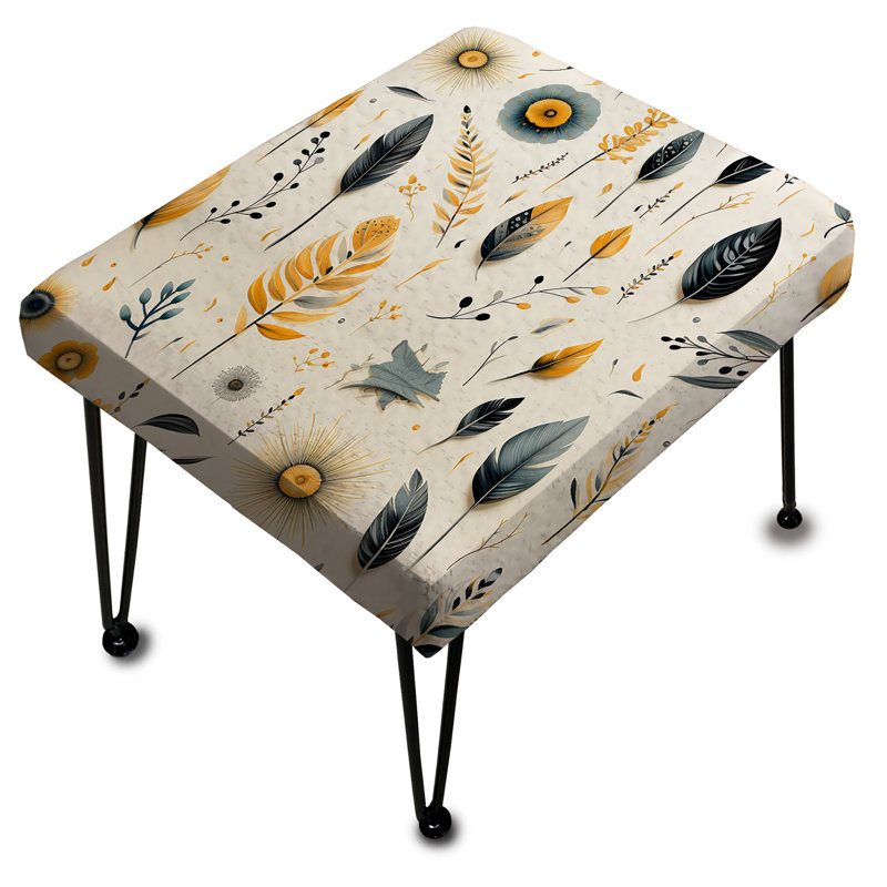Nomadic Serenity Boho Motif I - Repose-pieds rectangulaire botanique