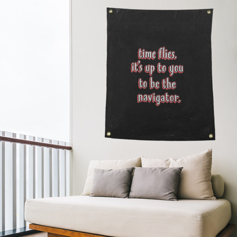 Tapisserie tableau noir en polyester time quote, H 59 pi x l 50 po, Rouge