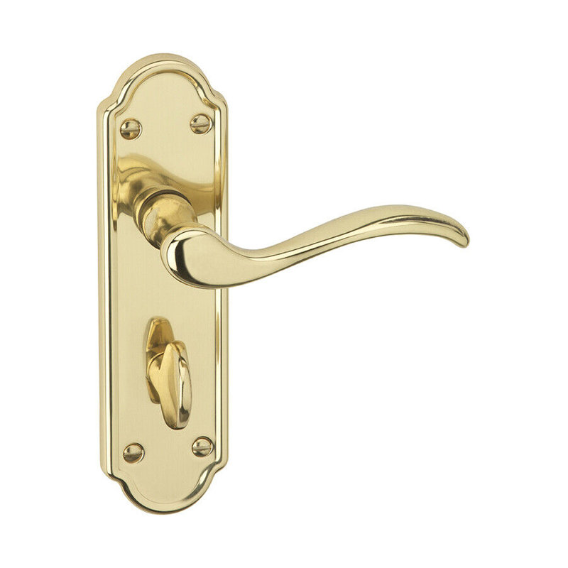 Door Handle, Polished Brass